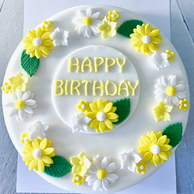 Edible Sugar Paste Happy Birthday Flower Cake Topper - Image 2